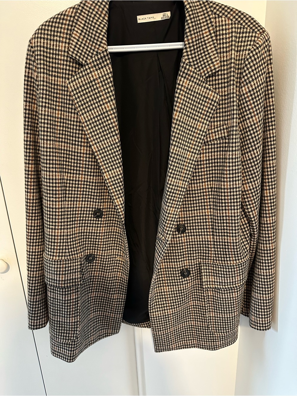 Black Tape_ Black Houndstooth Blazer professionally yours
